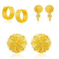 Arch Fashion Premium Trandy Stud Suidhaga Bali Earrings Collection combo of 3 pairs-thumb1