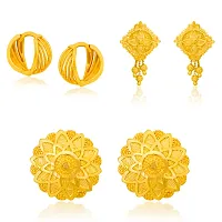 Arch Fashion Premium Trandy Stud Suidhaga Bali Earrings Collection combo of 3 pairs-thumb1