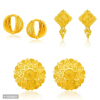 Arch Fashion Premium Trandy Stud Suidhaga Bali Earrings Collection combo of 3 pairs-thumb2