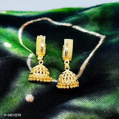 Stylish Golden Brass Chandbalis Earrings For Women-thumb0