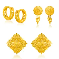 Arch Fashion Premium Trandy Stud Suidhaga Bali Earrings Collection combo of 3 pairs-thumb1