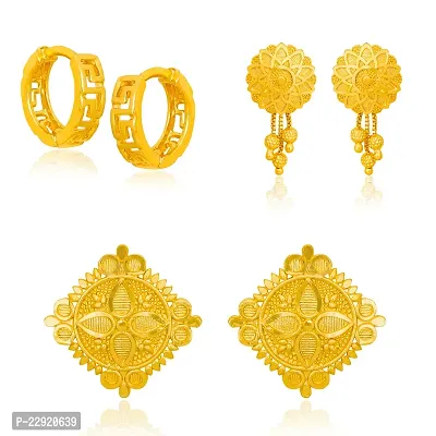 Arch Fashion Premium Trandy Stud Suidhaga Bali Earrings Collection combo of 3 pairs-thumb2