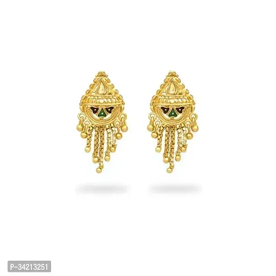 Beautiful Golden Brass Drop Earrings For Women-thumb0