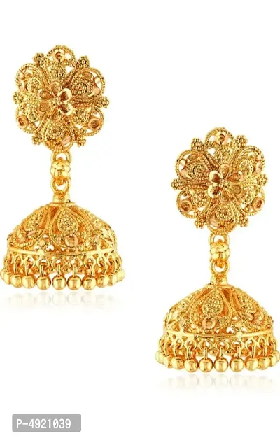 Attractive Traditional Brass Jhumka Earrings-thumb0