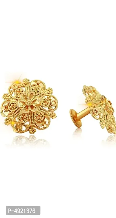 Attractive Traditional Brass Stud Earrings-thumb0