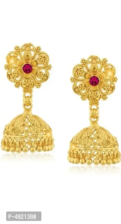 Attractive Traditional Brass Jhumka Earrings-thumb0