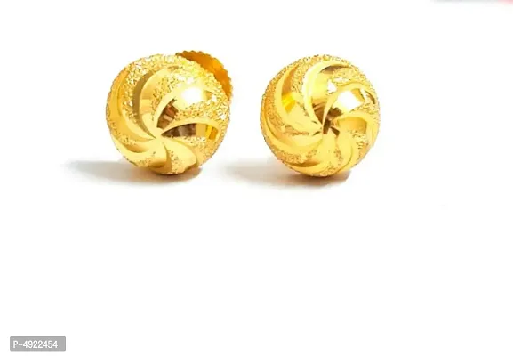 Latest Beautiful Brass Gold Plated Stud Earrings-thumb0