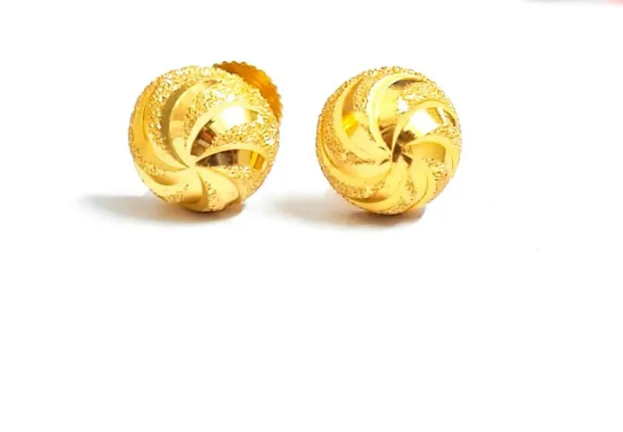 Latest Beautiful Brass Gold Plated Stud Earrings