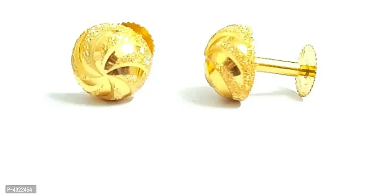 Latest Beautiful Brass Gold Plated Stud Earrings-thumb2