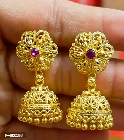 Traditional Gold plated Brass Jhumka Earring for Women