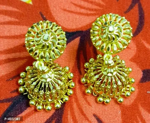 Traditional Gold plated Brass Jhumka Earring for Women-thumb2