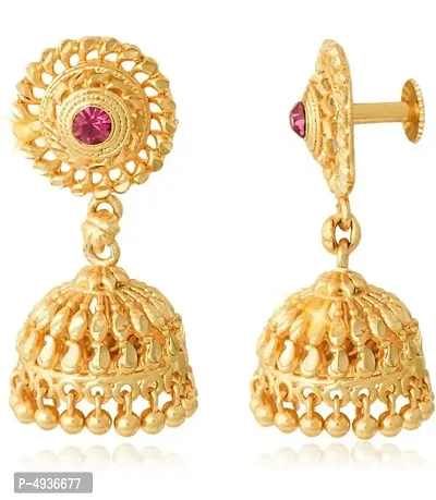 Traditional Brass Gold Plated Jhumka Earring for Women-thumb0