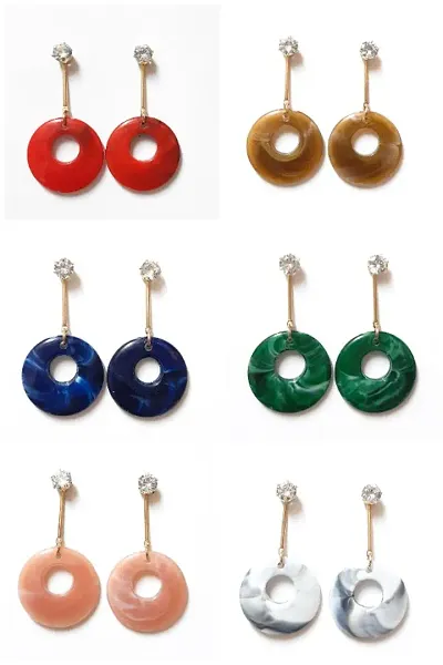 Trendy Designer Alloy Statement Earrings Combo (Set of 6)