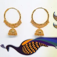 traditional 1gm gold and micron plated  balli with jhumki-thumb1