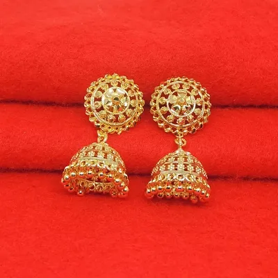Beautiful Gold Plated South Screw Jhumkas