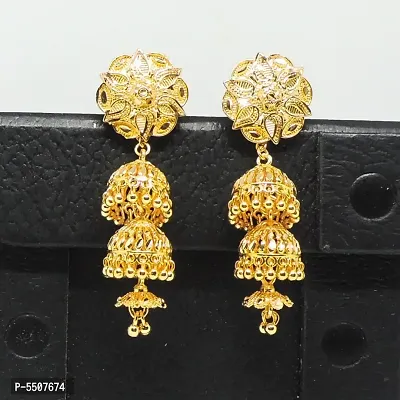 Traditional gold and micron plated south screw Earring for Women-thumb0