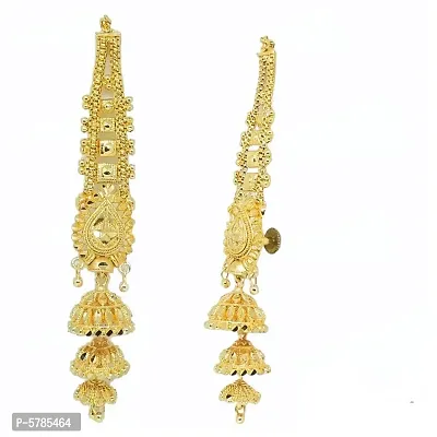 Traditional south screw back gold n micron plated Jhmkha Earring for Women-thumb3