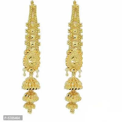 Traditional south screw back gold n micron plated Jhmkha Earring for Women-thumb2