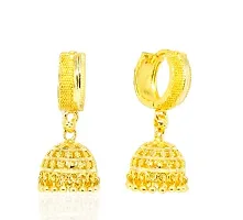 Gold and micron plated V shaped bali jhumki-thumb2