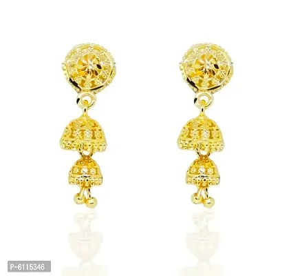 Traditional gold and micron plated small jhumki-thumb2