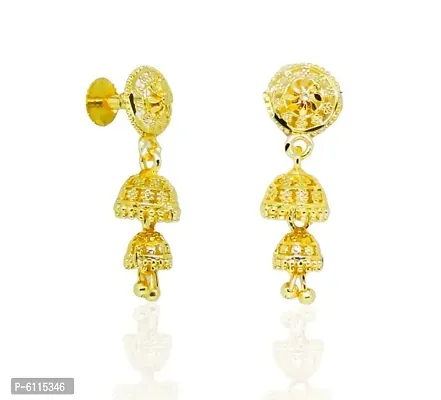 Traditional gold and micron plated small jhumki-thumb3