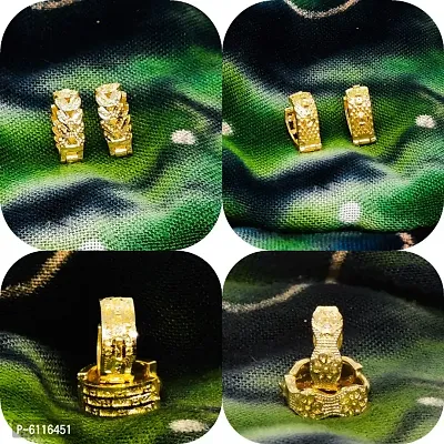 Gold and micron plated V shaped bali COMBO 4 pairs