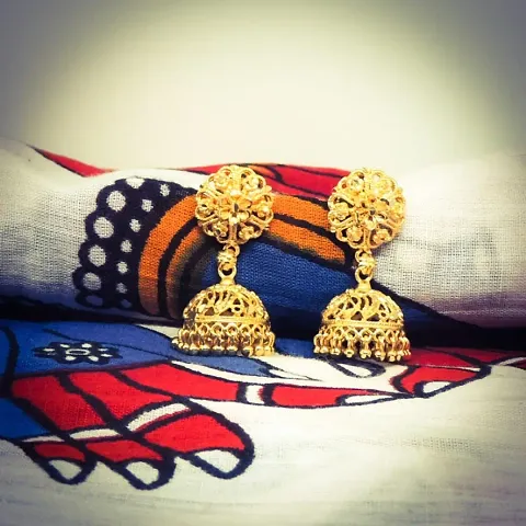 Traditional Gold and Micron Plated Jhumkas for Women