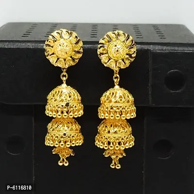 Traditional 2stp jhumki with stud-thumb0