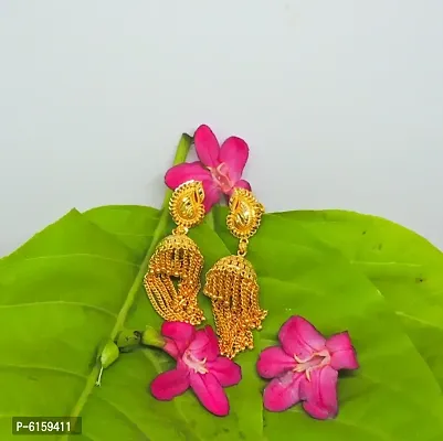 Traditional gold plated jhalar jhumki