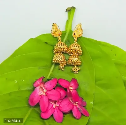 Traditional gold plated jhalar jhumki