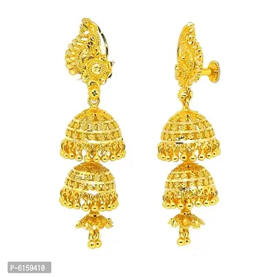 Traditional gold plated jhalar jhumki-thumb2