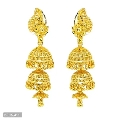 Traditional gold plated jhalar jhumki-thumb3