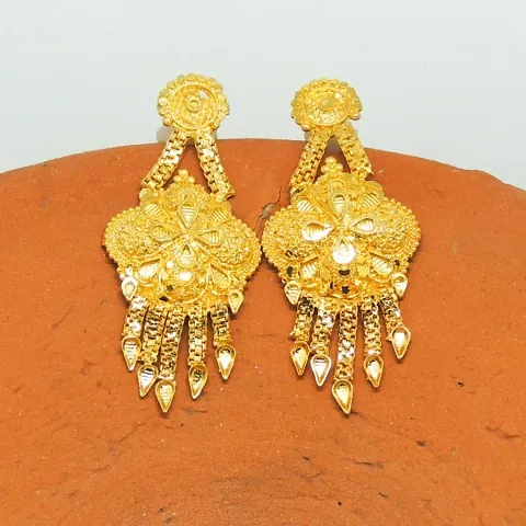 Traditional Gold Plated Brass Jhumkas for Women