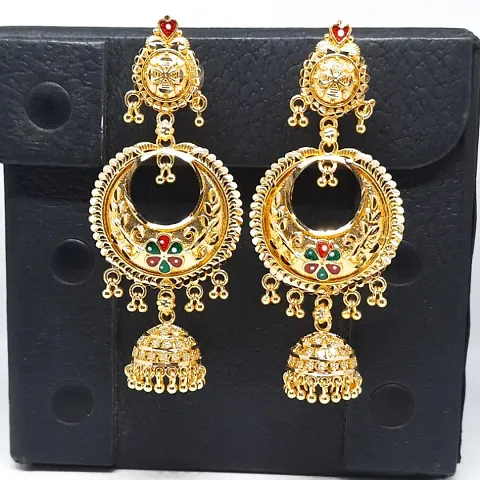 Traditional Gold and Micron Plated Brass Earrings