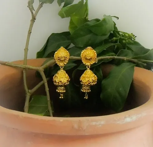 Traditional High Quality Micron Plated Brass Jhumkas