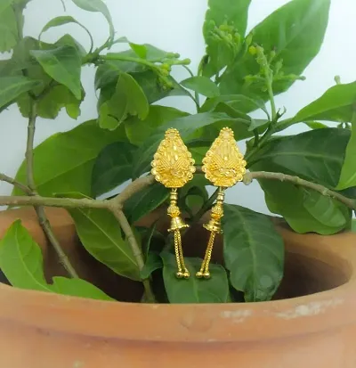 Sizzling Golden Brass Micron Plated Jhumkas