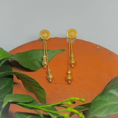 Designer Brass Gold Plated Earrings for Women