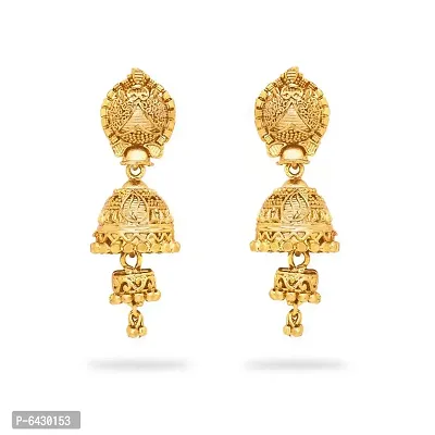 Traditional gold plated earrings-thumb0