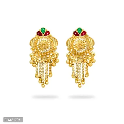 Traditional gold plated earrings-thumb0