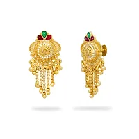 Traditional gold plated earrings-thumb1