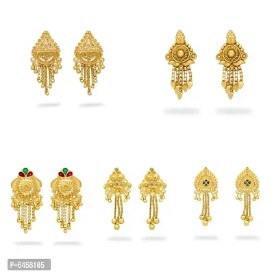 Traditional gold plated earring combo-thumb0