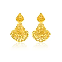 Traditional gold plated Wedding Long Earrings Collection-thumb3