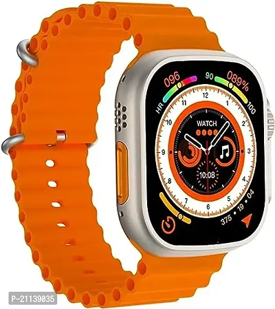 V3Deals T800 Ultra Biggest Display Smart Watch with Bt Calling Fast Charge Fitness | Health Tracking, Sports Tracking, Camera  Music Control Smartwatch (Orange)-thumb0