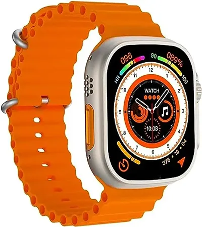 V3Deals T800 Ultra Biggest Display Smart Watch with Bt Calling Fast Charge Fitness | Health Tracking, Sports Tracking, Camera  Music Control Smartwatch (Orange)