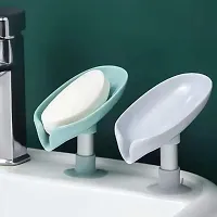 V3Deals ABS Plastic Soap Stand Holder For Bathroom Kitchen Sink Wall Single Layer With Magic Stickers (Leaf Soap Dish) (Pack Of 1)-thumb4