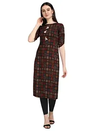 PINPOINT SELLER Women's Rayon Checkered Straight Kurti-thumb1