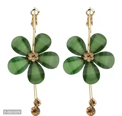Sparkling Green Alloy Drop Earrings Earrings For Women-thumb0