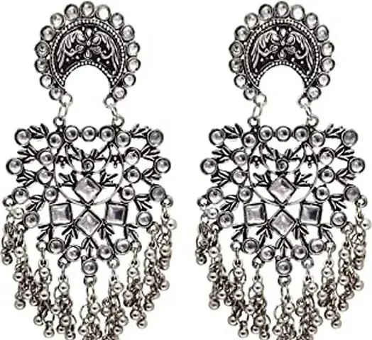 Sparkling Alloy Jhumkas Earrings For Women