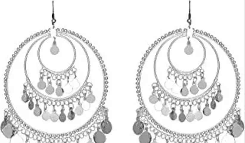 Total Fashion Silver Plated Silver Earrings For Girls, Silver