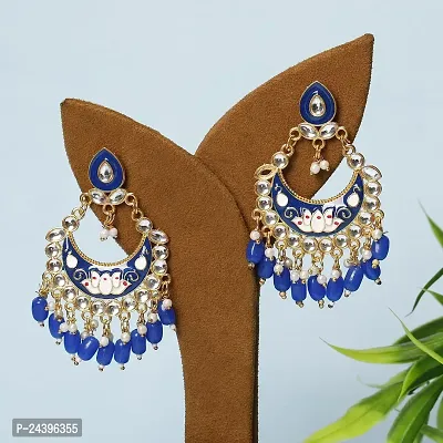 COSMO DUST Women Brass Chandbali Earring | Blue | CDE-122BL |-thumb3